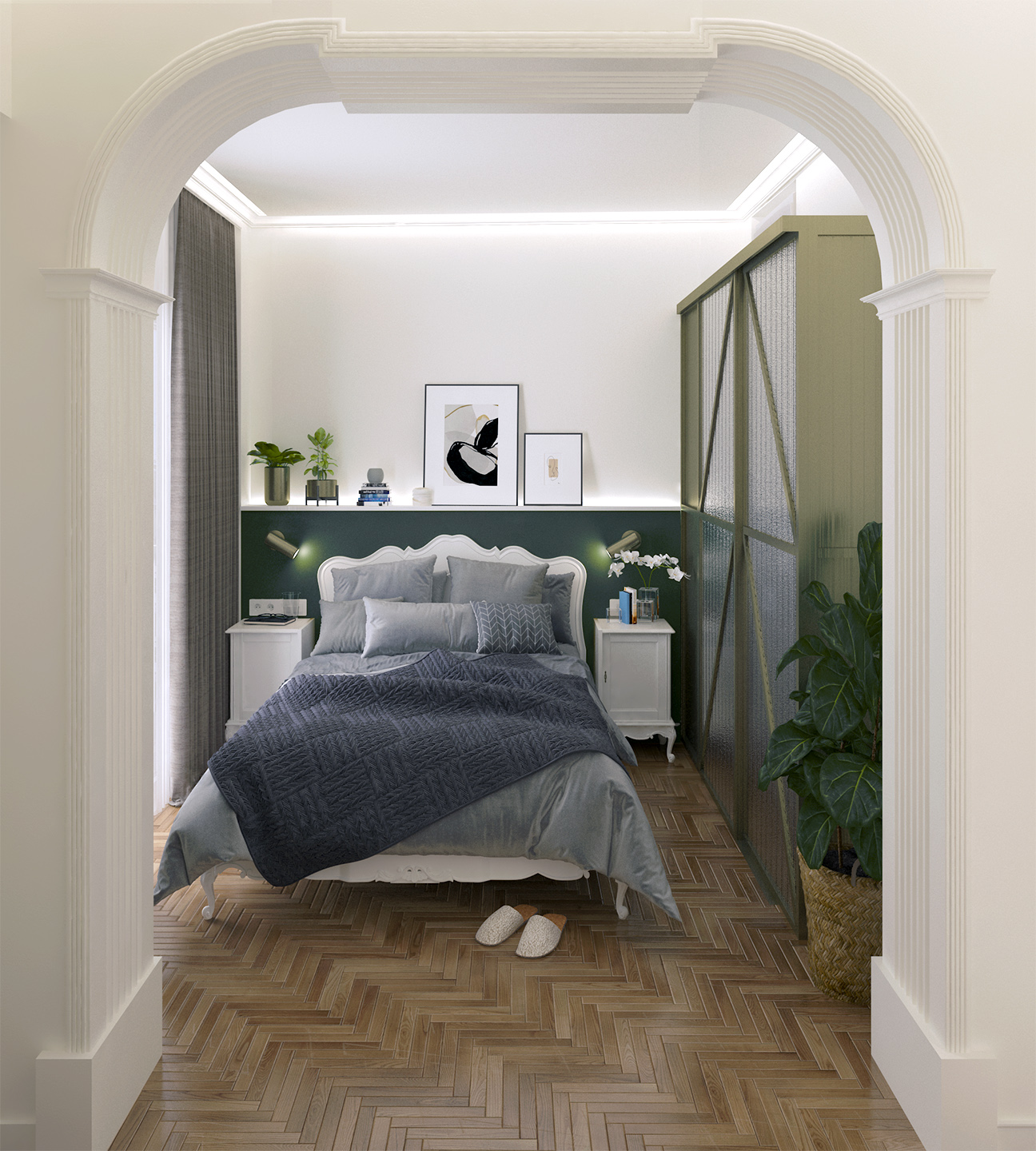 Apartment renovation in Thessaloniki - bedroom with ensuite wc