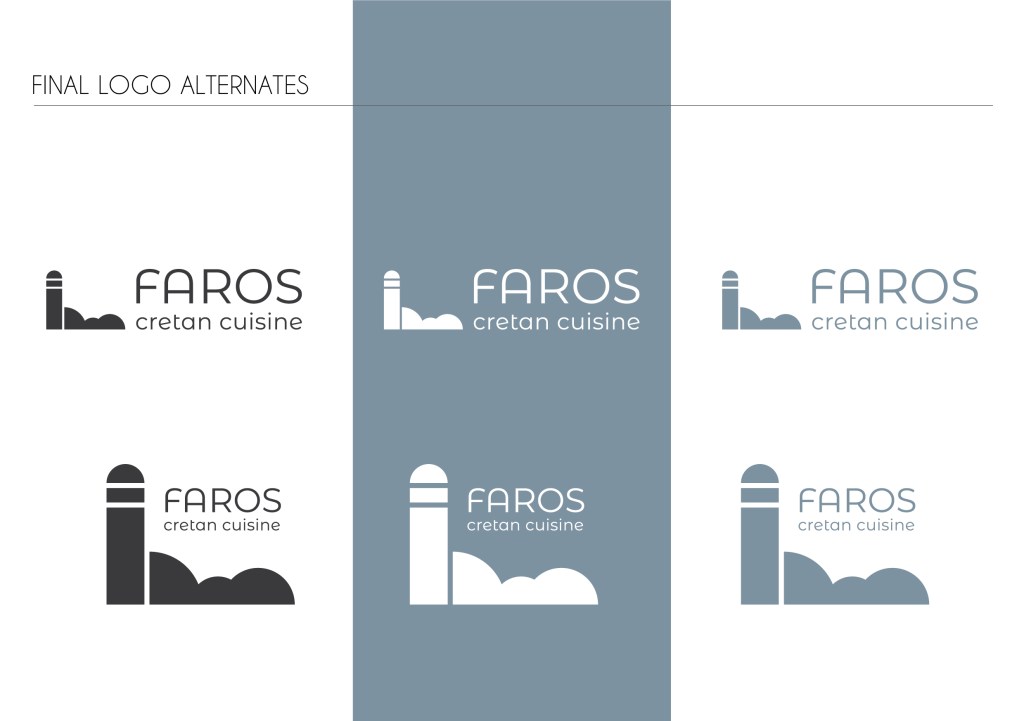 faros restaurant branding design - logo alternates