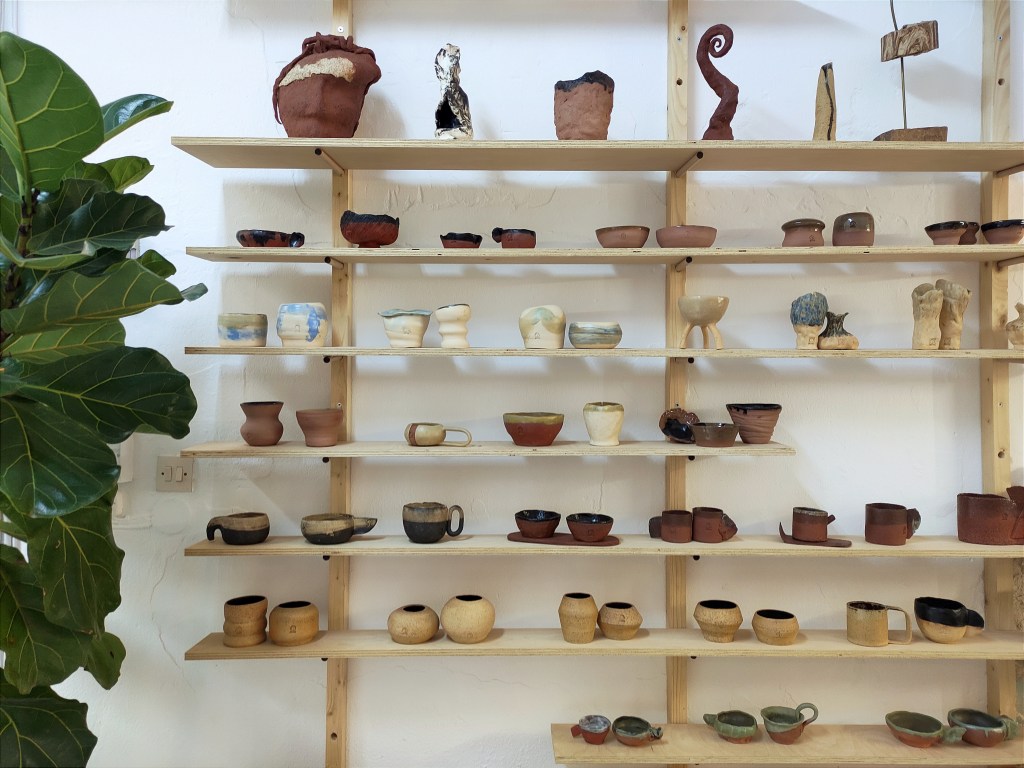 elefkon studio - shelves with ceramics