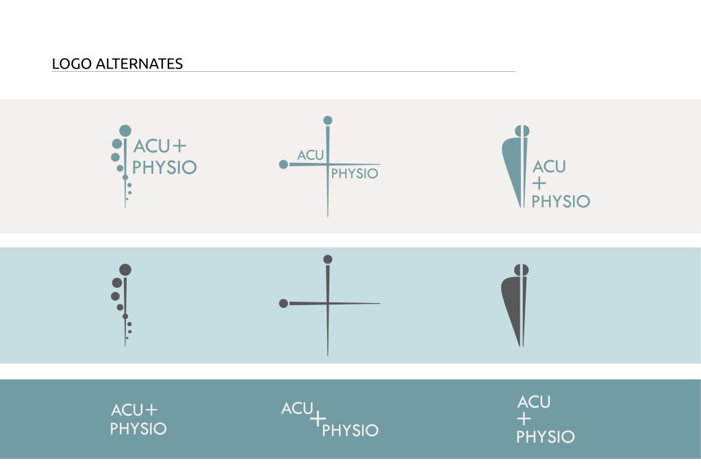 acu physio - physioptherapy clinic branding design - logo alternates