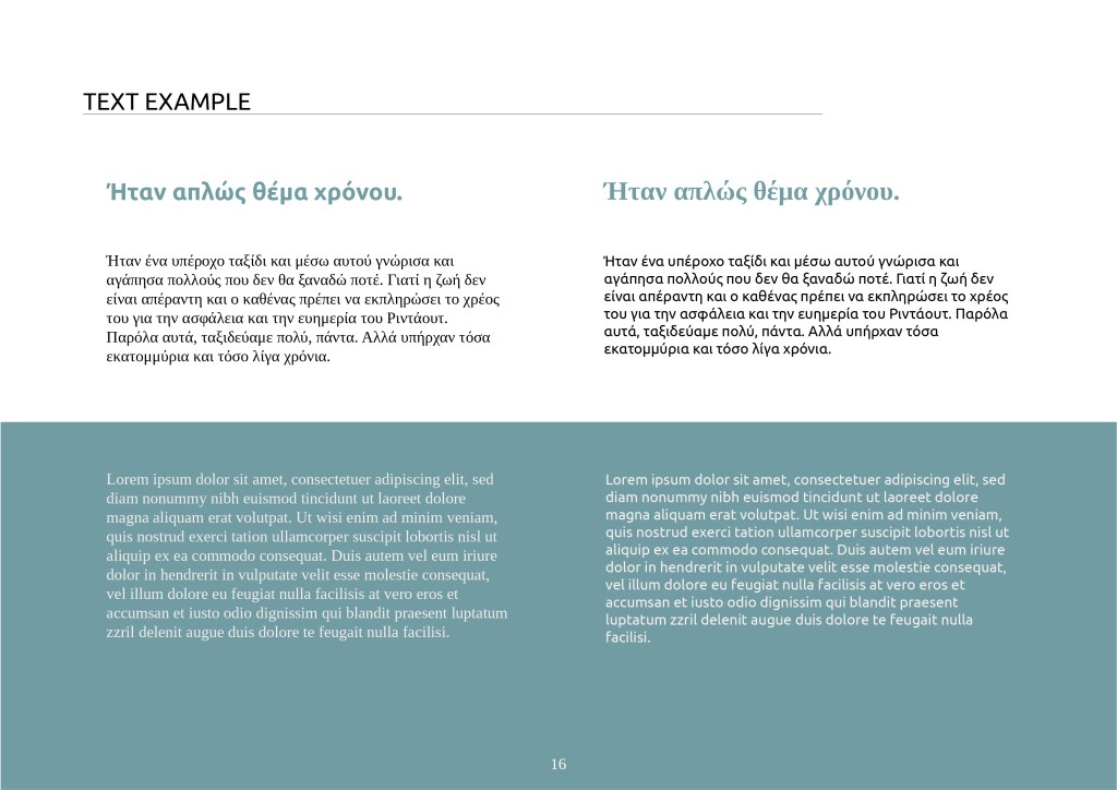 acu physio - physioptherapy clinic branding design - typeface text example