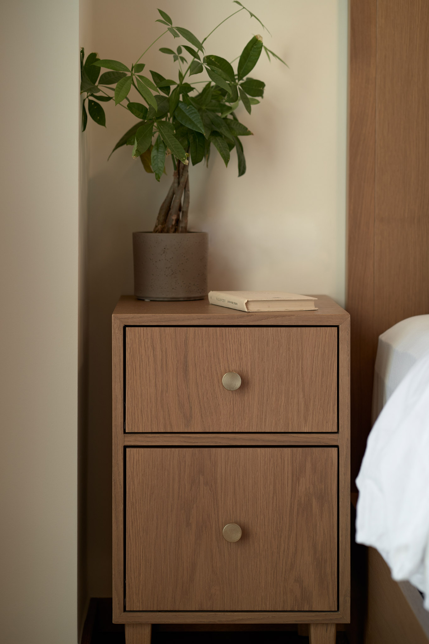 Bedroom of a renovated apartment in Thessaloniki - night table