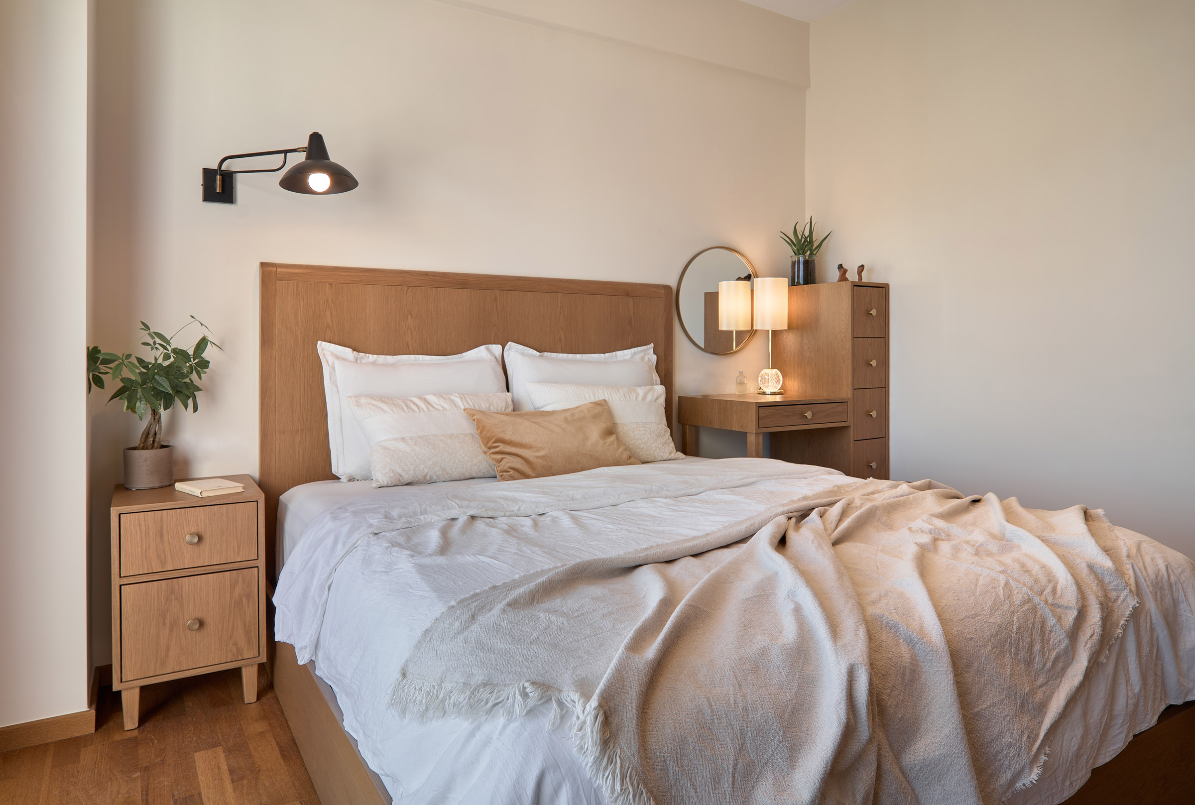 Bedroom of a renovated apartment in Thessaloniki